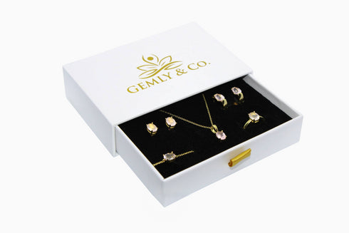 Divya दिव्या | Rosenquarz | Hoop | 18K Vermeil Vergoldung